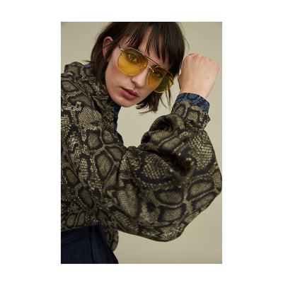 Blouse "BETTY" python print khaki
