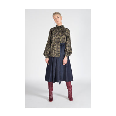 Blouse "BETTY" python print khaki