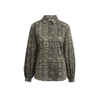 Blouse "BETTY" python print khaki