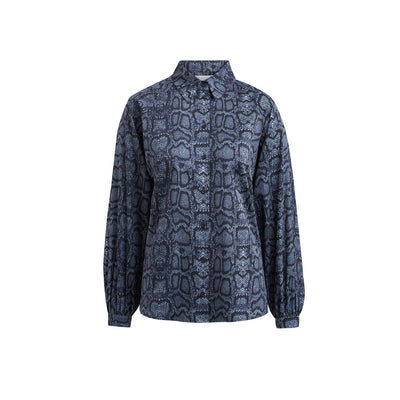 Blouse "BETTY" python print blue