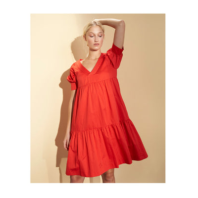 Dress "DANNY" cottonsatin mars red