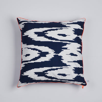 Kissen "IKAT BIG" BLUE FANCY 50x50cm   100% Cottonsatin