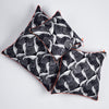 Kissen "JAPANESE WAVE" BLACK&WHITE 50x50cm   100% Seide