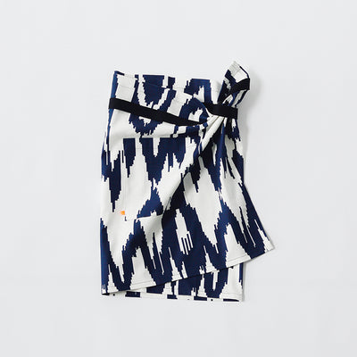 Schürze MILLA "IKAT BIG" BLUE FANCY   Cotton_Struktur