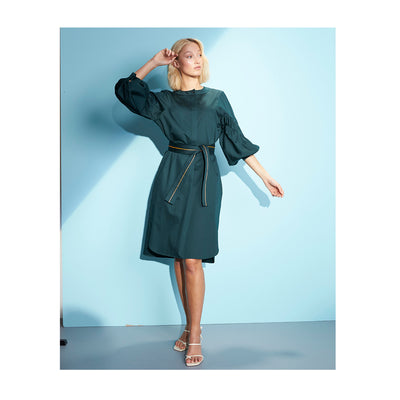 Dress "DUBLIN" cotton satin bottlegreen
