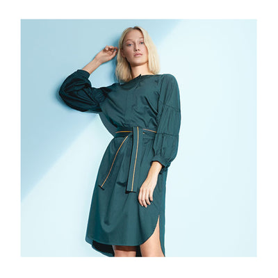 Dress "DUBLIN" cotton satin bottlegreen