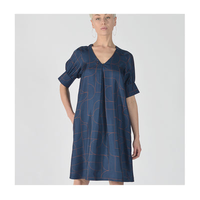 Dress "DORY" Lines print blue fancy