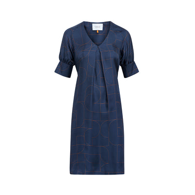 Dress "DORY" Lines print blue fancy
