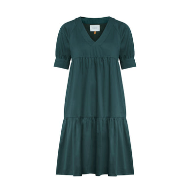 Dress "DANNY" cottonsatin bottlegreen