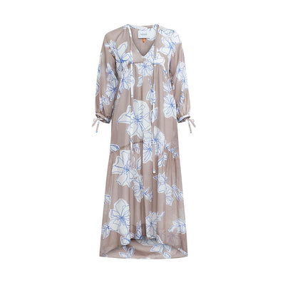 Dress "DOLCE" flower print rosewood