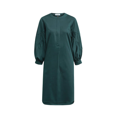 Dress "DUBLIN" cotton satin bottlegreen