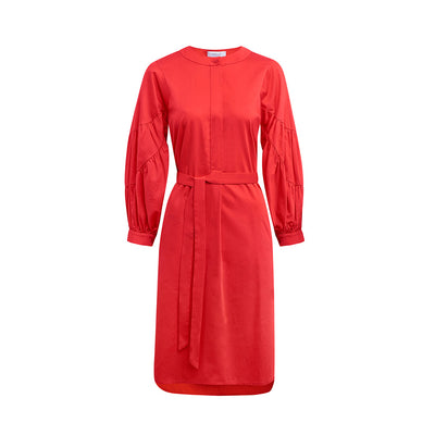 Dress "DUBLIN" cotton satin red