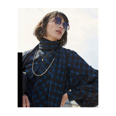 Dress "KUDO" dot chain indigo