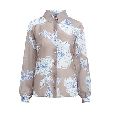 Blouse "BETTY" flower print rosewood