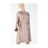 Dress "DUSTY" lines print taupe fancy